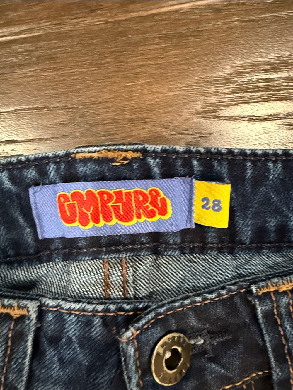 VTG Empyre Baggy Double Knee Skate Jeans Indigo Blue Wash Men’s Size 28 - Picture 2 of 12